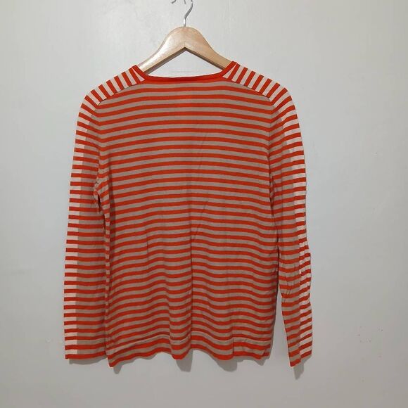 Akris punto womens 100% merino wool rust orange lightweight sweater two tone - Picture 3 of 6